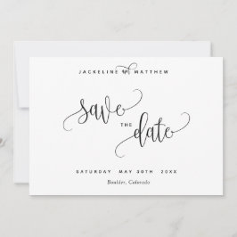 Moderne kalligrafie bruiloft Save the Date Kaart