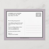 Moderne kalligrafie bruiloft Save the date - Plum Aankondigingskaart (Achterkant)