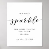 Moderne kalligrafie bruiloft sparkler afscheid bor poster (Voorkant)