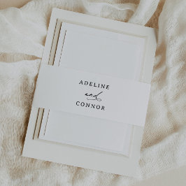 Moderne kalligrafie bruiloft uitnodigingen wikkel