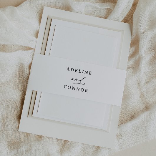 Moderne kalligrafie bruiloft uitnodigingen wikkel