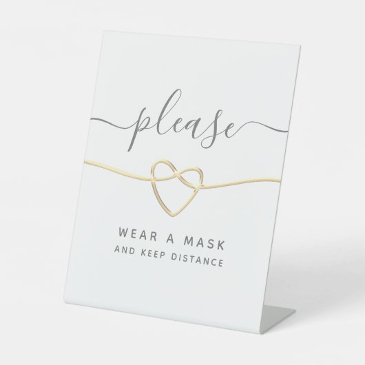 Moderne kalligrafie bruiloft voetafdruk reclamebord met voetstuk (Voorkant)