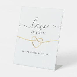 Moderne kalligrafie bruiloft voetafdruk reclamebord met voetstuk