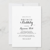 Moderne Kalligrafie Brunch en Bubbly Vrijgezellenf Kaart (Voorkant)