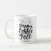 Moderne kalligrafie Bunny Ears Happy Easter Y Koffiemok (Links)
