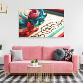 Moderne kalligrafie canvas afdruk (Insitu (Woonkamer))