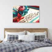 Moderne kalligrafie canvas afdruk (Insitu (Slaapkamer))