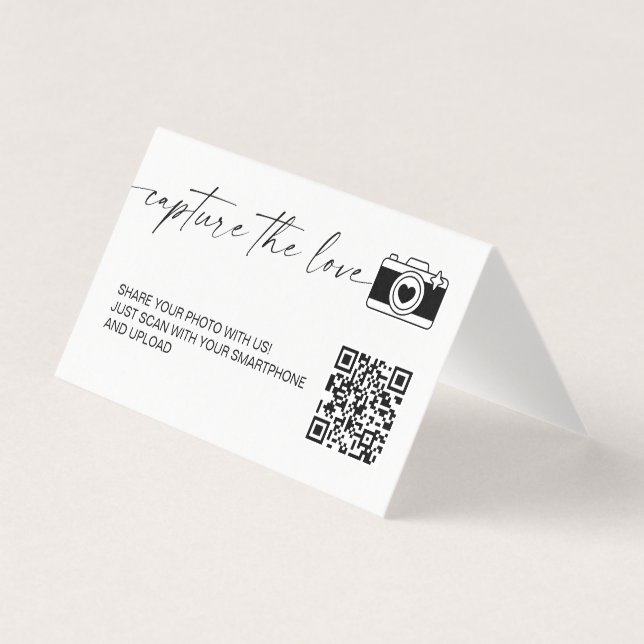 Moderne kalligrafie Capture The Love QR-code Kaart (Voorkant)
