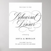 Moderne kalligrafie Chic Repetitie Diner Welkom Poster (Voorkant)