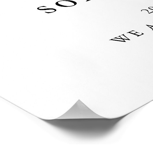 Moderne kalligrafie Chic Repetitie Diner Welkom Poster (Hoek)