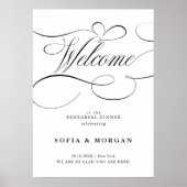 Moderne kalligrafie Chic Repetitie Diner Welkom Poster (Voorkant)