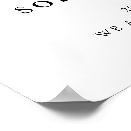 Moderne kalligrafie Chic Repetitie Diner Welkom Poster (Hoek)