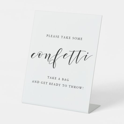 Moderne kalligrafie Confetti Verzenden Reclamebord Met Voetstuk (Voorkant)