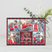 Moderne kalligrafie Coupel 5 met kerstcadeau Feestdagenkaart (Staand voorkant)