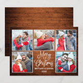 Moderne kalligrafie Couple 5 Kerstbeker Feestdagenkaart (Voorkant / Achterkant)