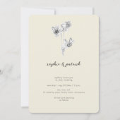 Moderne kalligrafie Daffodil Minimal Spring Weddin Kaart (Voorkant)