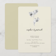 Moderne kalligrafie Daffodil Minimal Spring Weddin