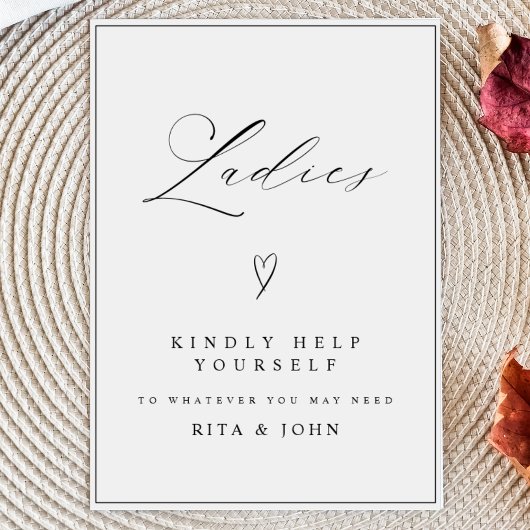 Moderne kalligrafie dames badkamer bruiloft teken poster