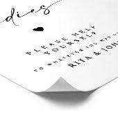 Moderne kalligrafie dames badkamer bruiloft teken poster (Hoek)