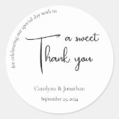 Moderne kalligrafie Dank u Classic Ronde Sticker (Voorkant)