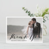 Moderne kalligrafie Dank u wel Bedankkaart (Staand voorkant)