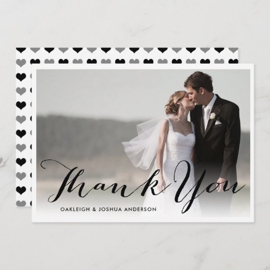 Moderne kalligrafie Dank u wel Bedankkaart (Voorkant / Achterkant)