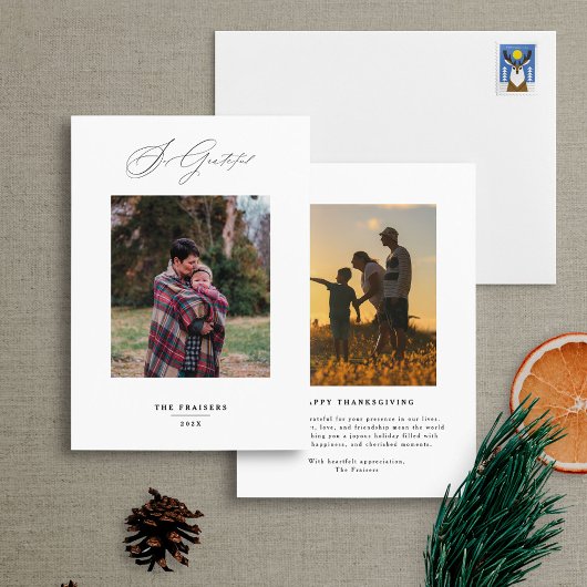 Moderne kalligrafie Dankbare Thanksgiving Feestdagenkaart