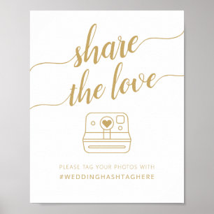 Moderne kalligrafie Deel de Hashtag Love Poster