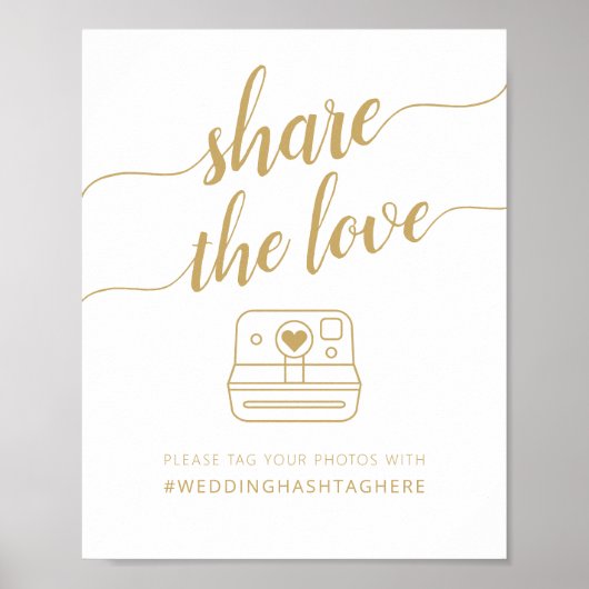 Moderne kalligrafie Deel de Hashtag Love Poster (Voorkant)