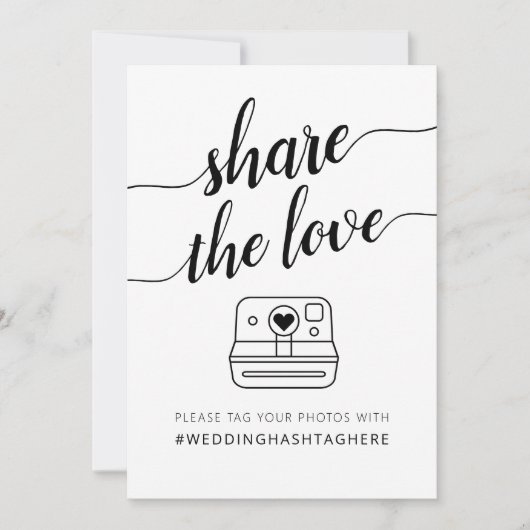 Moderne kalligrafie Deel de Liefde Hashtag Bord (Voorkant)