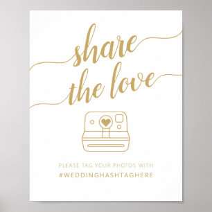 Moderne kalligrafie Deel de Liefde Hashtag Poster