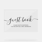 Moderne kalligrafie Design Gastenboek teken Acryl Bord (Voorkant)