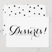 Moderne kalligrafie | Dessert Huwelijksbordkaart Kaart (Voorkant / Achterkant)