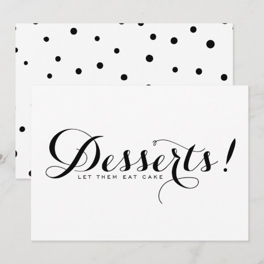 Moderne kalligrafie | Dessert Huwelijksbordkaart Kaart (Voorkant / Achterkant)
