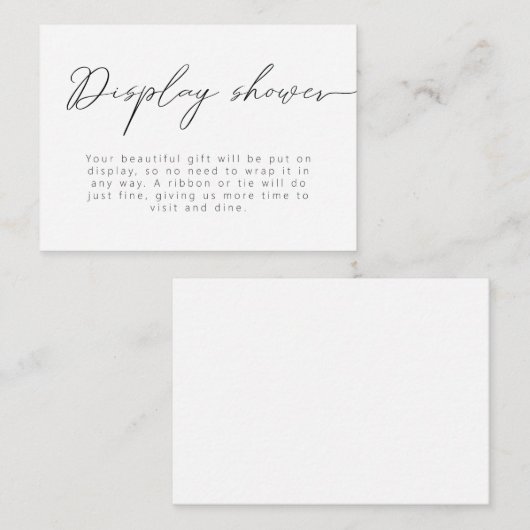 Moderne Kalligrafie Details Douche Informatiekaartje (Voorkant / Achterkant)