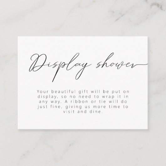 Moderne Kalligrafie Details Douche Informatiekaartje (Voorkant)