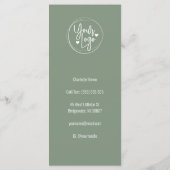 Moderne kalligrafie Diensten voor lijst van zakeli Menu (Achterkant)