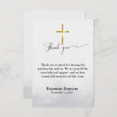 Moderne kalligrafie doop dank u kaart (Voorkant / Achterkant)