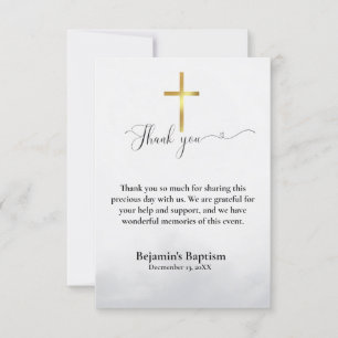 Moderne kalligrafie doop dank u kaart