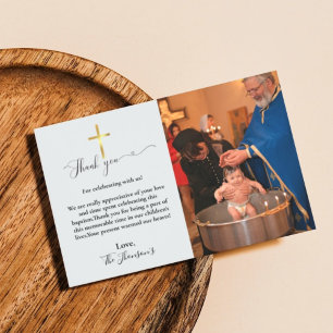 Moderne kalligrafie doop dank u kaart