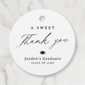 Moderne kalligrafie Een lieve dank u Afstuderen Bedankjes Labels (Voorkant)