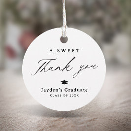 Moderne kalligrafie Een lieve dank u Afstuderen Bedankjes Labels