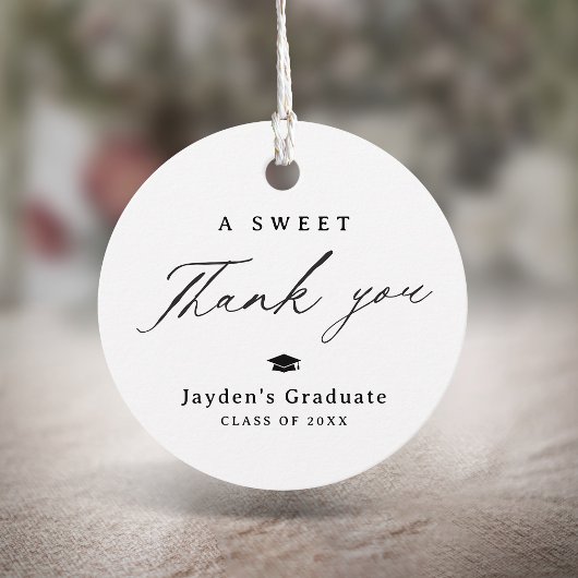 Moderne kalligrafie Een lieve dank u Afstuderen Bedankjes Labels