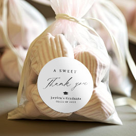 Moderne kalligrafie Een lieve dank u Afstuderen Ronde Sticker