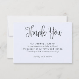 Moderne kalligrafie. Eenvoudig blauwe huwelijksuit Bedankkaart