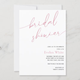 Moderne kalligrafie Eenvoudig roze Vrijgezellenfee Kaart