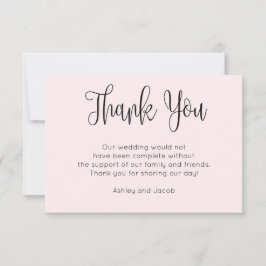 Moderne kalligrafie. Eenvoudig script roze bruilof Bedankkaart