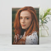 Moderne kalligrafie Eenvoudige 3 foto afstudeerfee Kaart (Staand voorkant)