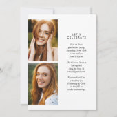 Moderne kalligrafie Eenvoudige 3 foto afstudeerfee Kaart (Achterkant)