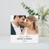 Moderne kalligrafie Eenvoudige aangepaste bruiloft Bedankkaart (Staand voorkant)